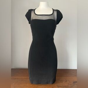 Pure Sugar Black Mini Dress with Sheer Detail